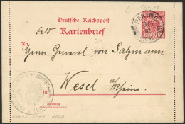 DP CHINA PEKING, 10.5.01, Auf 10 Pf. DR-Kartenbrief (innen Unbeschriftet), Briefstempel Leichte Mun-Kolonne, Rückseitige - Deutsche Post In China