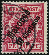 DP IN MAROKKO 3d O, 1899, 10 C. Auf 10 Pf. Lilarot, Pracht, Gepr. Jäschke-L., Mi. 100.- - Deutsche Post In Marokko