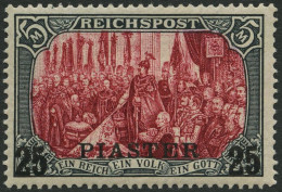 DP TÜRKEI 23I/IV , 1900, 25 PIA. Auf 5 M., Type I, Nachmalung Nur Mit Deckweiß, Falzrest, Pracht, Fotobefund Steuer, Mi. - Deutsche Post In Der Türkei