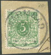 DSWA M 46c BrfStk, 1898, 5 Pf. Opalgrün Mit Zentrischem Stempel WARMBAD, Prachtbriefstück - África Del Sudoeste Alemana