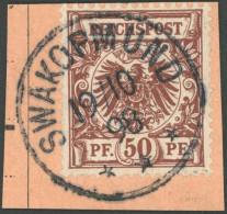 DSWA M 50d BrfStk, 1898, 50 Pf. Lebhaftrötlichbraun Mit Stempel SWAKOPMUND, Postabschnitt, Kabinett - Africa Tedesca Del Sud-Ovest