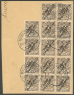 DSWA 1a BrfStk, 1897, 3 Pf. Mittelbraun, 14-mal Auf Großem Briefstück Mit Stempeln MARIENTHAL, Pracht, Mi. (210.-) - Deutsch-Südwestafrika