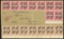 DSWA 5b,7 BRIEF, 1901, Großformatiger Einschreibbrief Von REHOBOTH Nach Crefeld, Frankiert Mit 28-mal 3 Pf. Hellockerbra - German South West Africa