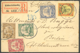 DSWA 11-15 BRIEF, 1903, Buntfrankatur Auf Kleinem Einschreibbrief Von LÜDERITZBUCHT Nach Berlin, Feinst - German South West Africa