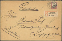 DSWA 17 BRIEF, 1906, 40 Pf. Karmin/schwarz, Einzelfrankatur Auf Einschreibbrief Von SWAKOPMUND Nach Leipzig, Leichte Bed - Sud-Ouest Africain Allemand