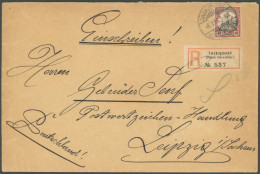 DSWA 17 BRIEF, 1906, 40 Pf. Karmin/schwarz, Einzelfrankatur Auf Einschreibbrief Von SWAKOPMUND Nach Leipzig, Leichte Bed - Deutsch-Südwestafrika