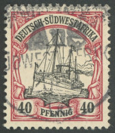 DSWA 17 O, Aus, 10.12.06, In Schwarz Auf Wanderstempel I Auf 40 Pf., Pracht, Gepr. Bothe - Africa Tedesca Del Sud-Ovest