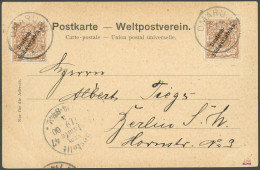 DSWA 5b BRIEF, OMARURU, 8.7.00, Auf Ansichtskarte Mit 2 Mal 3 Pf. Nach Berlin, Pracht, R! Gepr. U.a. Bothe - German South West Africa