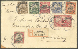 DSWA 11-14,16/7,20 BRIEF, WARMBAD, 26.3.07, Auf Einschreibbrief Mit 7 Werten Kaiseryacht Nach Braunschweig, Brief Unten  - German South West Africa