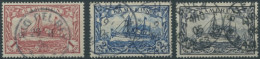 KAMERUN 16-18 O, 1900, 1 - 3 M. Kaiseryacht, 3 Prachtwerte, Mi. 320.- - Camerún