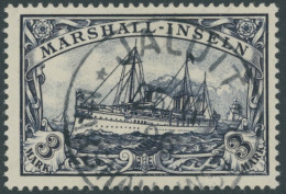 MARSHALL-INSELN 24 O, 1901, 3 M. Violettschwarz, Pracht, Mi. 240.- - Isole Marshall