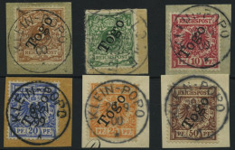 TOGO 1b-6 BrfStk, 1897, Krone/Adler, Prachtsatz Auf Briefstücken - Togo