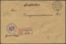 DT. FP IM BALTIKUM 1914/18 DEUTSCHE FELDPOST 915 A, 1.10.17, Auf Heeressache, Einschreiben An Das Kriegsministerium B1,  - Lettland