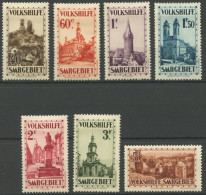 SAARGEBIET 161-67 , 1932, Burgen Und Kirchen, Falzrest, Prachtsatz, Mi. 300.- - Autres & Non Classés