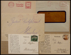 SAMMLUNGEN, LOTS 1918-30, 5 Interessante Belege, Meist Freistempler, Pracht - Collections, Lots & Series