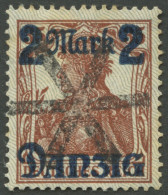 FREIE STADT DANZIG 28II O, 1920, 2 M. Auf 35 Pf., Hellgrauer Netzunterdruck, Spitzen Nach Unten, Zeitgerechte Entwertung - Andere & Zonder Classificatie