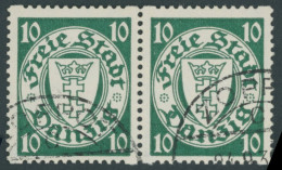 FREIE STADT DANZIG 292Dx Paar O, 1938, 5 Pf. Mittelgelblichrot, Wz. 5, Rollenzähnung, Im Waagerechten Paar, Pracht, Gepr - Autres & Non Classés