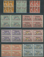 MEMELGEBIET 110-20 VB , 1922, Staatsdruckerei Paris In Viererblocks, 2 Postfrische Prachtsätze, Mi. 336.- - Memel (Klaïpeda) 1923