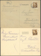 BÖHMEN UND MÄHREN 1944, 2 Verschiedene Paketbestätigungskarten Nach Wien, Pracht - Other & Unclassified