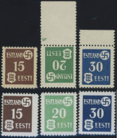 ESTLAND 1-3x,y , 1941, Landespost, Beide Papiere, Postfrisch, 2 Prachtsätze, Mi. 115.- - Occupazione 1938 – 45