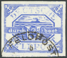 FELDPOSTMARKEN 13a O, 1945, Hela U-Bootmarke Ultramarin, Gefälligkeitsabstempelung, Feinst, Gepr. Kreft - Occupazione 1938 – 45