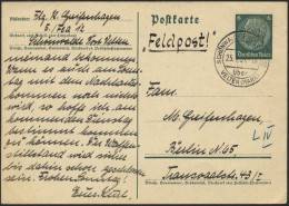 FELDPOST II. WK BELEGE P 226 BRIEF, 1937, 6 Pf. Graugrün Ganzsachen-Manöverkarte Mit Absender Flieger 5/Fea 12/Schönwald - Occupazione 1938 – 45