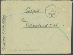 FELDPOST II. WK BELEGE 1944, Russischer Jugenddienst Abtl. 38: Feldpostbrief Mit FP-Nummer 09801 An Feldpostamt 438, Sel - Occupation 1938-45