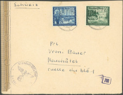 FELDPOST II. WK BELEGE 1944, Zensurbrief Mit Adlerstempel STANDORTSÄLTESTER RAVENSBURG Und Verschlußstreifen In Die Schw - Besetzungen 1938-45