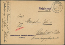 FELDPOST II. WK BELEGE 1945, Feldpostbrief Mit L1 KOMMANDANT DER WEHRMACHT REISEVERKEHR Und KEMPEN, Handschriftlicher Ab - Ocupación 1938 – 45