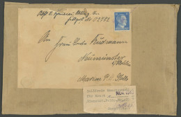 FELDPOST II. WK BELEGE 1943, Zollfreie Monatsendung, Aufklebezettel Und 20 Pf. Freigebühr Auf Vollständigem Päckchendeck - Ocupación 1938 – 45