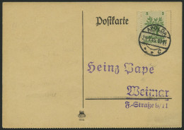 APOLDA 1II BRIEF, 1945, 5 Pf. Grün, Bögen Nach Unten, Auf Philatelistischer Karte, Pracht - Other & Unclassified