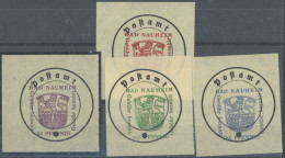 BAD NAUHEIM 5-8II , , 1946, 84 - 140 Pf. Postschlusszettel, Ohne Namenszeichen, 108 Pf. Ohne Gummi, Pracht - Autres & Non Classés