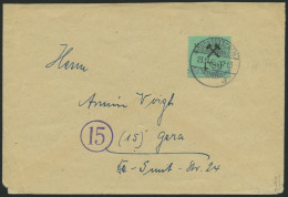 GROSSRÄSCHEN 25IIPFI BRIEF, 1945, 12 Pf, Schwarz Auf Grün, Type II, Mit Plattenfehler P Von Post Offen Auf Brief, Marken - Privatpost