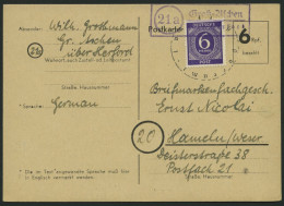 ALL. BES. AUFBRAUCHAUSGABEN P 672 BRIEF, 1946, 6 Pf. Schwarz Auf Hellsämisch Mit 6 Pf. Alliierte Besetzung, Postnebenste - Otros & Sin Clasificación