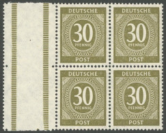 ALLIIERTE BES. 928L , 1946, 30 Pf. Oliv Im Viererblock Mit Zwei Links Anhängenden Leerfeldern (Zwischenstegen), Postfris - Autres & Non Classés