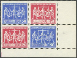 ALLIIERTE BES. 970I , 1948, 50 Pf. Exportmesse Mit Abart (Feld 100) Im Viererblock (VZd 1), Postfrisch, Pracht - Altri & Non Classificati