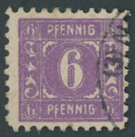 MECKLENBURG-VORPOMMERN 9aXVIII O, 1945, 6 Pf. Dunkelrotviolett Mit Abart F In Beiden Pfennig Nach Unten Stark Verlängert - Autres & Non Classés