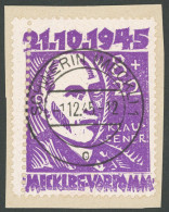 MECKLENBURG-VORPOMMERN 21 BrfStk, 1945, 8 Pf. Faschismus Mit Senkrechter Doppelzähnung, Prachtbriefstück, Gepr. Kramp - Sonstige & Ohne Zuordnung