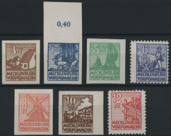 MECKLENBURG-VORPOMMERN 29-36x , 1946, 3 - 12 Pf. Abschiedsserie, 1. Auflage, Prachtsatz (7 Werte), Mi. 150.- - Other & Unclassified