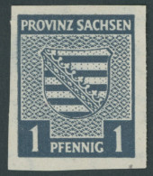 PROVINZ SACHSEN 66Y , 1945, 1 Pf. Schwärzlichgrünlichblau, Wz. 1Y, Falzrest, Pracht, Gepr. Zierer Und Fotoattest Dr. Jas - Otros & Sin Clasificación