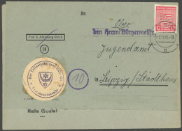 PROVINZ SACHSEN 71XPOL BRIEF, 1945, 12 Pf. Dunkelrosarot, Wz. X, Mit Kopfstehender Lochung POL Auf Bedarfsmäßig Verwende - Sonstige & Ohne Zuordnung