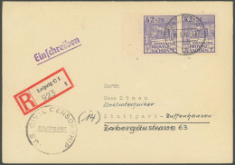 PROVINZ SACHSEN 89A PaarBrief , 1946, 42 Pf. Wiederaufbau, Gezähnt, Im Waagerechten Paar Als Mehrfachfrankatur Auf Einsc - Otros & Sin Clasificación