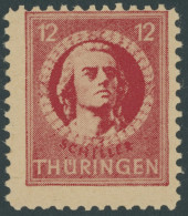 THÜRINGEN 97AXav , 1945, 12 Pf. Karminrot, Vollgummierung, Gefasertes Papier, Pracht, R!, Gepr. Herpichböhm, Mi. 550.- - Autres & Non Classés