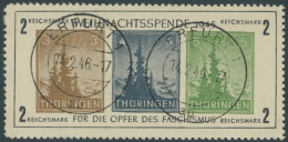 THÜRINGEN Bl. 1x O, 1945, Block Antifa, Weißes Kartonpapier, Type II, Pracht, Fotoattest Ströh, Mi. 1100.- - Other & Unclassified