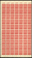 WEST-SACHSEN 123X , 1945, 12 Pf. Versuchszähnung Im Bogenteil Von 70 Stück, Dabei 2x Plattenfehler Nr. 123I, Pracht, Gep - Autres & Non Classés