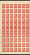 WEST-SACHSEN 123X , 1945, 12 Pf. Versuchszähnung Im Bogenteil Von 70 Stück, Dabei 2x Plattenfehler Nr. 123I, Pracht, Gep - Other & Unclassified