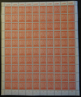 WEST-SACHSEN 130X , 1945, 8 Pf. Lebhaftorange, Wz. 1X, Im Bogen (100), Dabei Die Abarten 130I Und 130II, Pracht - Autres & Non Classés