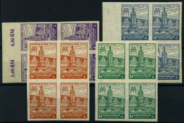 WEST-SACHSEN 162-65BY VB , 1946, Leipziger Messe, Ungezähnt, Wz. 1Y, In Viererblocks, Prachtsatz, Mi. 180.- - Altri & Non Classificati