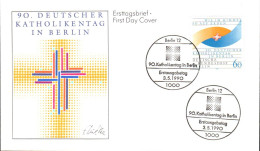 BERLIN FDC 1990 90 EME JOURNEE CATHOLIQUE - 1981-1990