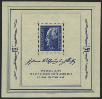 ALLGEMEINE-AUSGABEN Bl. 6 , 1949, Block Goethe, Falzrest Im Oberrand, Marke Postfrisch, Pracht, Mi. 150.- - Altri & Non Classificati